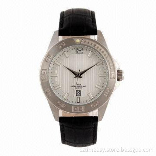 Luxury stainless watch with date movement